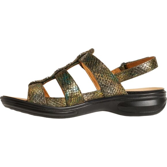 NEW REVERE Toledo Sandals - Leather, Wide Width For Women  Peacock Python 253 - Picture 4 of 5